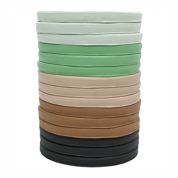 Sitzkissen Kunstleder rund Erdfarben, 15er Set